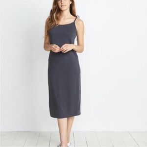 Marine Layer Farrah Slip Dress in Charcoal Grey Size Small Ties Shoulder Strap